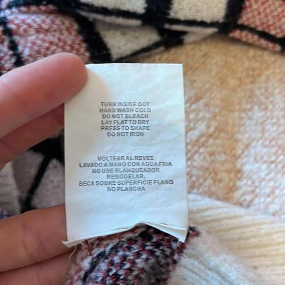 Altar'd State Red and White Plaid Sweater - Picture 9 of 9